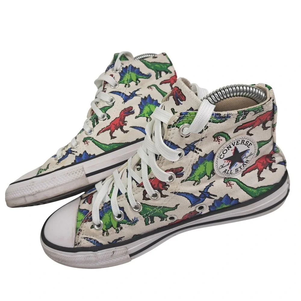 Converse Chuck Taylor All Star Pixel Dinosaur High Top Sneakers Kids 2Y 670349F